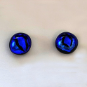 23307. Ørestikker. 9 mm. Blå med blåt smykkeglas